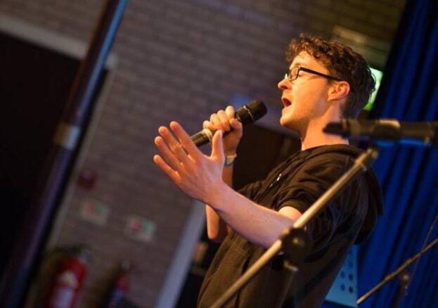 Kieren King compèring Word War Four