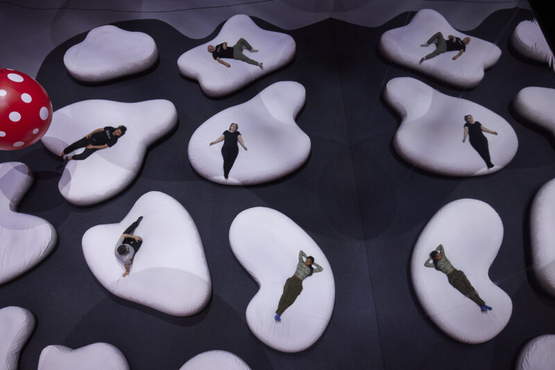 Installation view from Manchester International Festival 2023 exhibition ‘Yayoi Kusama: You, Me and the Balloons’ at Aviva Studios. Images © David Levene. Photograph taken on 28th June 2023