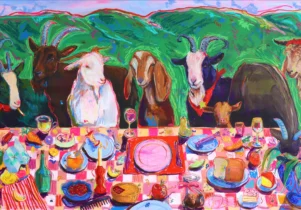 The Goats Last Supper by Olivia Hawkswell