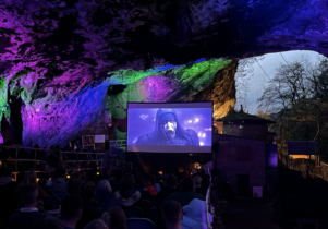 Cinem Screening in a cave