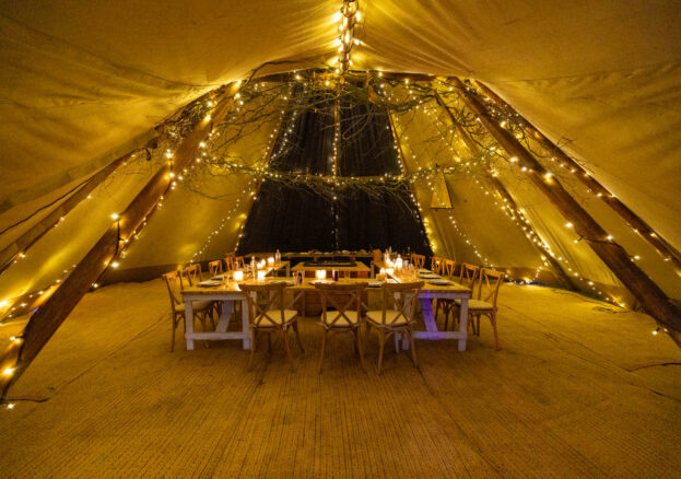 Beautiful view of our Dining Tipi Table