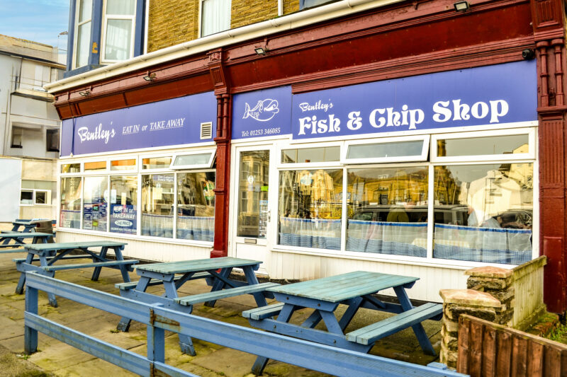 Exterior of Bentley's fish and chip shop