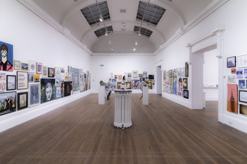 Open 2025: Annual Open Submission Exhibition. A salon of over 100 artworks from local residents fills the space in Gallery 2.