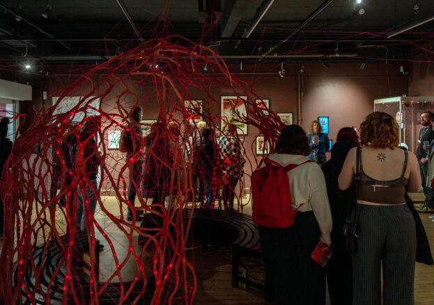 An image of Vessel, an immersive sculpture at Thackray Museum's Blood exhibition
