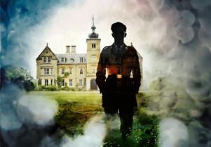 Ghostly image of solider and manor house