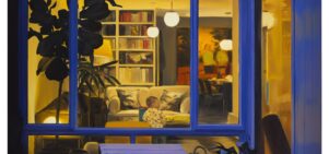 A painting called Daphne, 2021, by Carolien Walker. The painting features Caroline’s own daughter as a toddler.