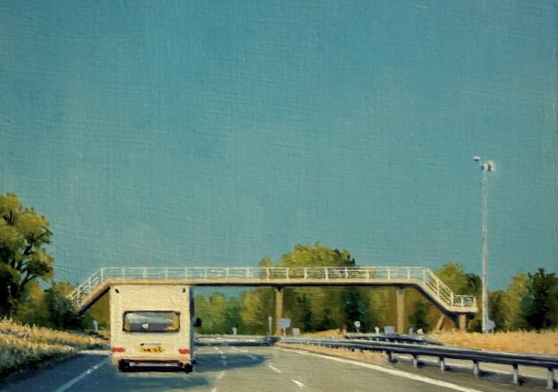 Jen Orpin - A Very 70's Summer. Oil on cradled panel